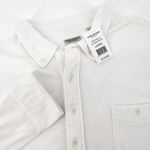 OOBE BRAND Mens Classic White Long Sleeve Button Down Shirt Large New with Flaw